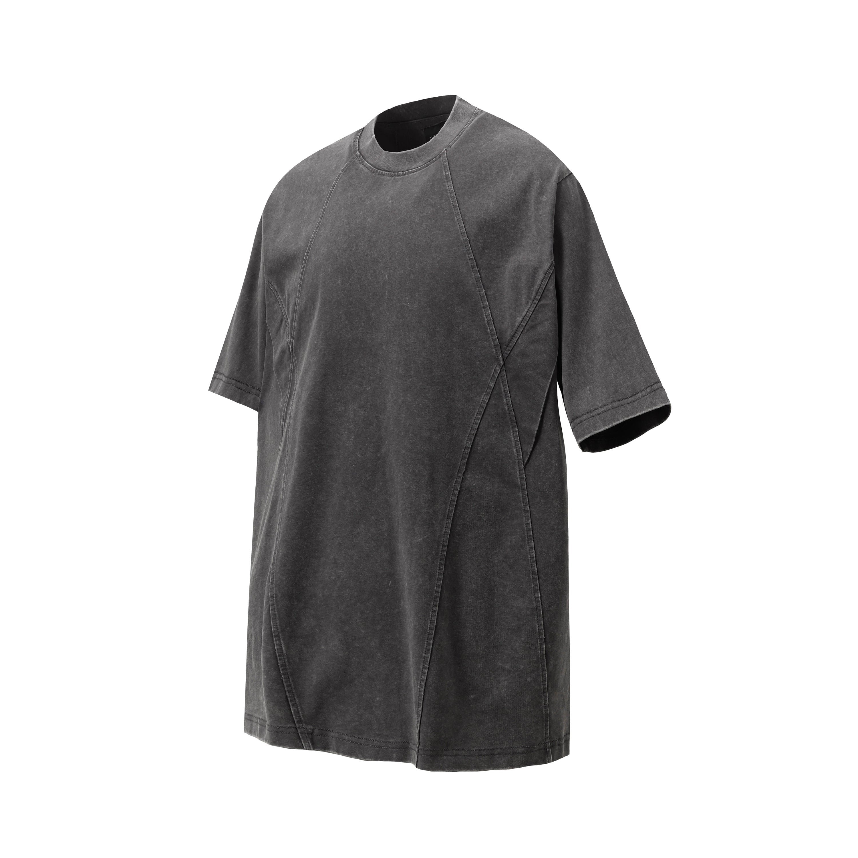 DONOTLOGO Urban Workwear Collection | Unisex Relaxed Fit Tee | Bold Panel Construction & Vintage Wash Motif with Soft Heavyweight Cotton