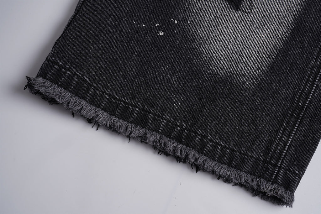 Unisex Letter Print Jeans