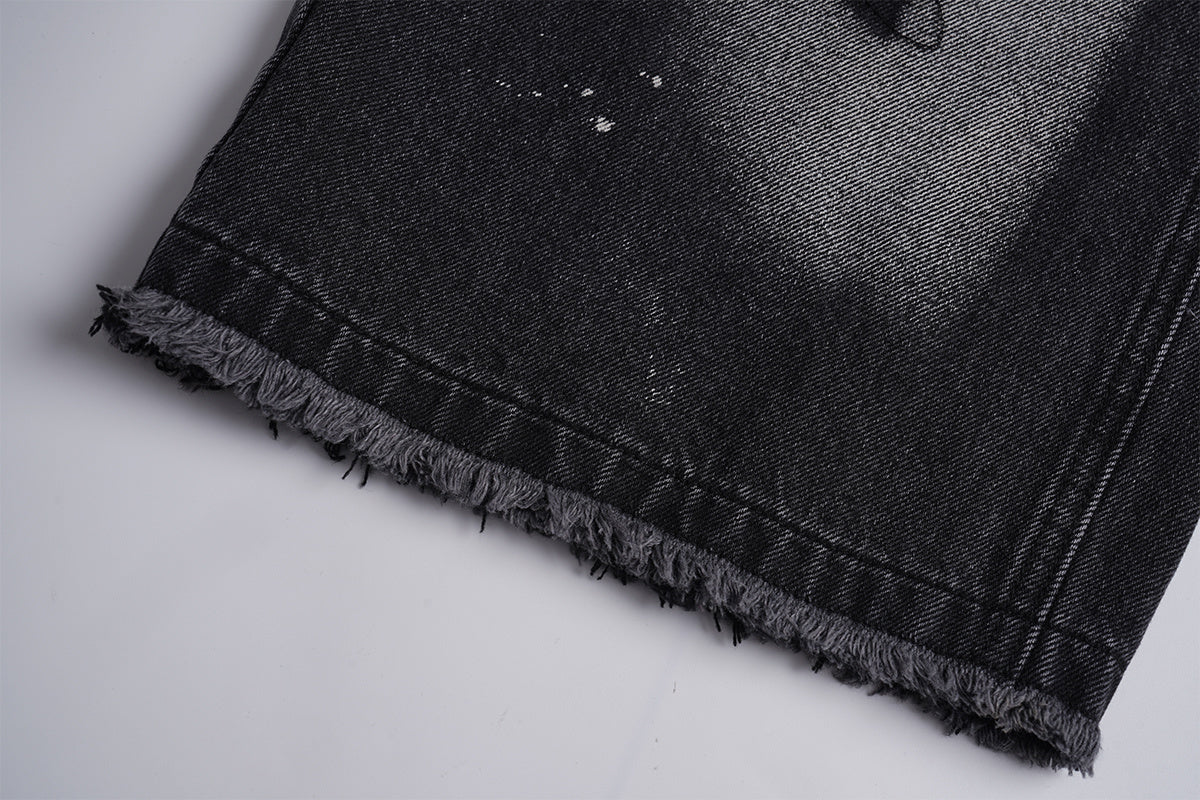 Unisex Letter Print Jeans