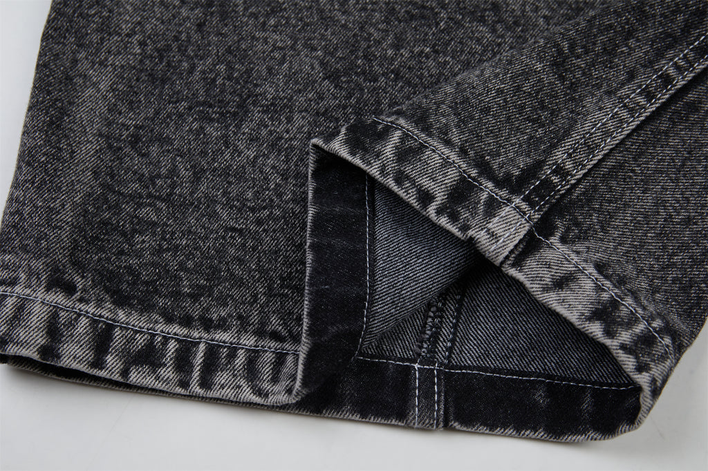 DONOTLOGO Urban Streetwear Collection | Unisex Relaxed Silhouette Jeans | Bold Acid Wash & Distressed Motif & Soft Denim Fabric