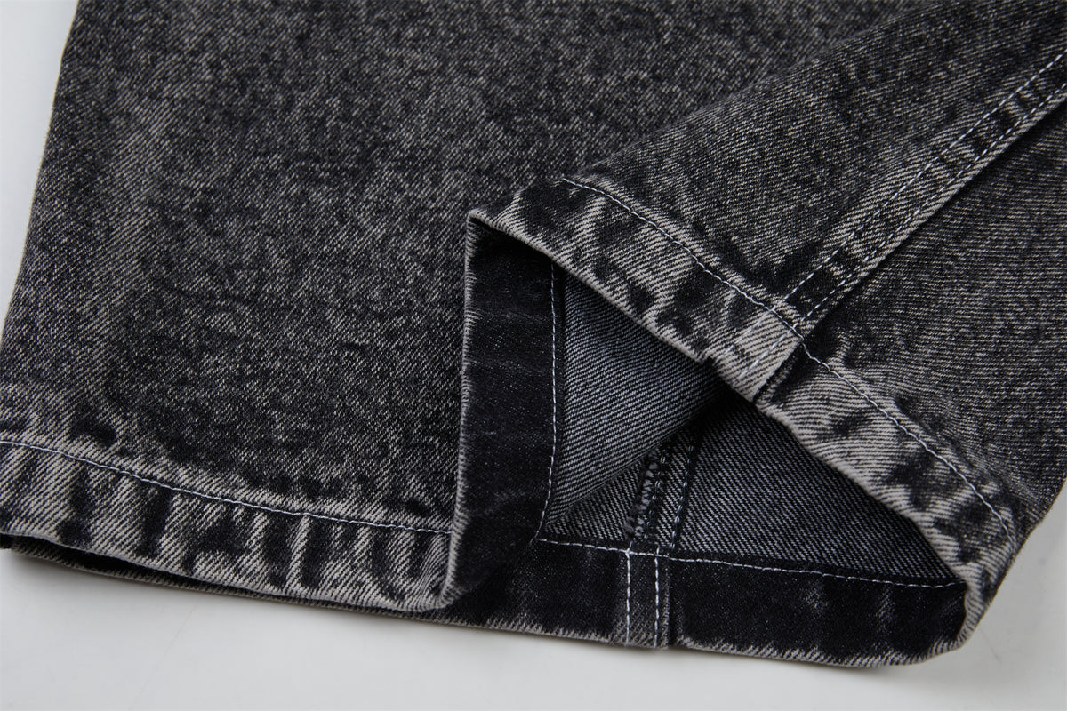 DONOTLOGO Urban Streetwear Collection | Unisex Relaxed Silhouette Jeans | Bold Acid Wash & Distressed Motif & Soft Denim Fabric