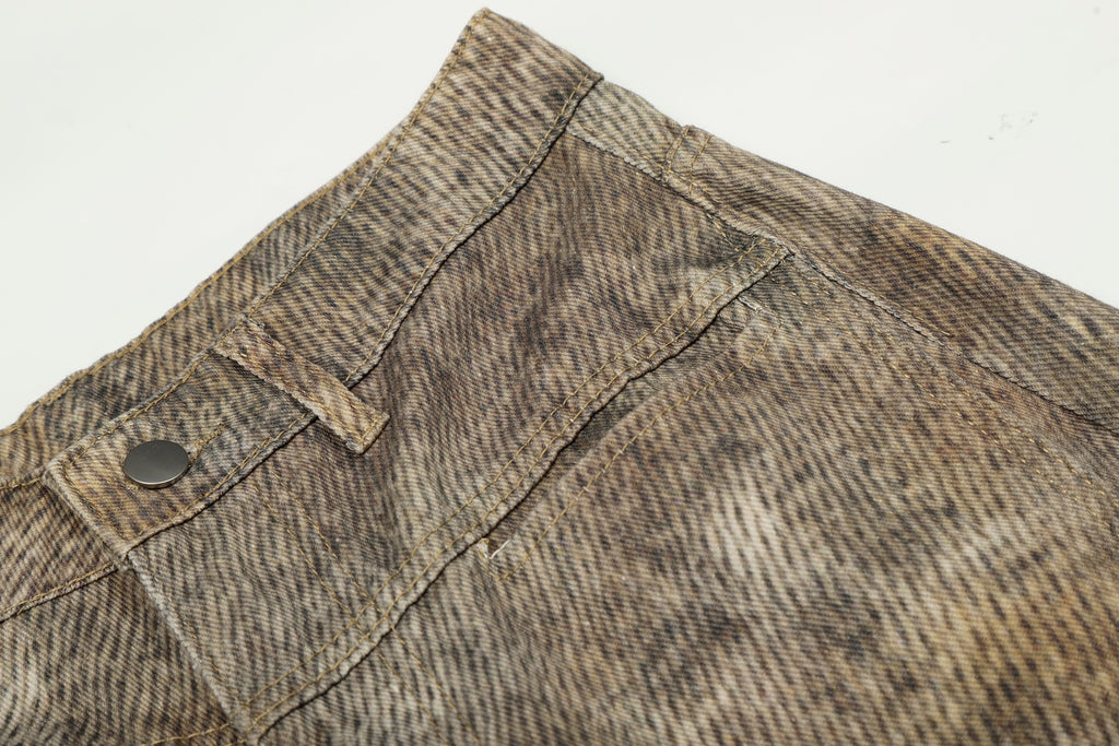 Unisex Leopard Print Jeans