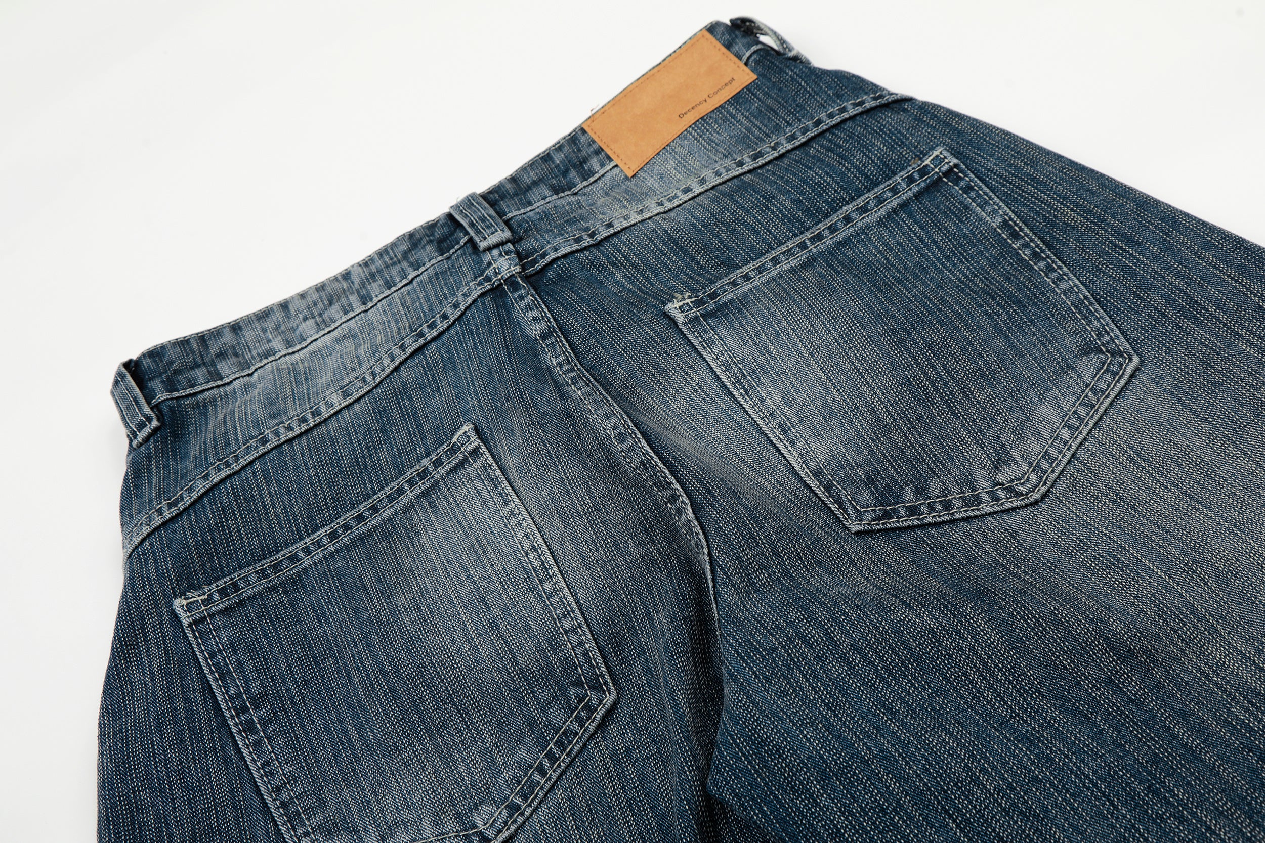 DONOTLOGO Urban Heritage Collection | Unisex Oversized Washed Denim | Retro Aesthetic High-Rise Wide-Leg Bottoms with Authentic Cat Whisker & Bamboo Detail