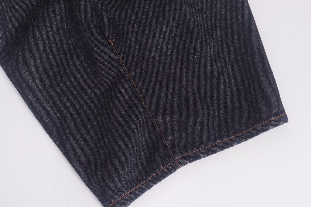 DONOTLOGO Retro Military Aesthetic | Unisex Oversized Balloon Jeans | Raw Indigo Denim with Functional Cargo Pockets & Embroidered Back Logo