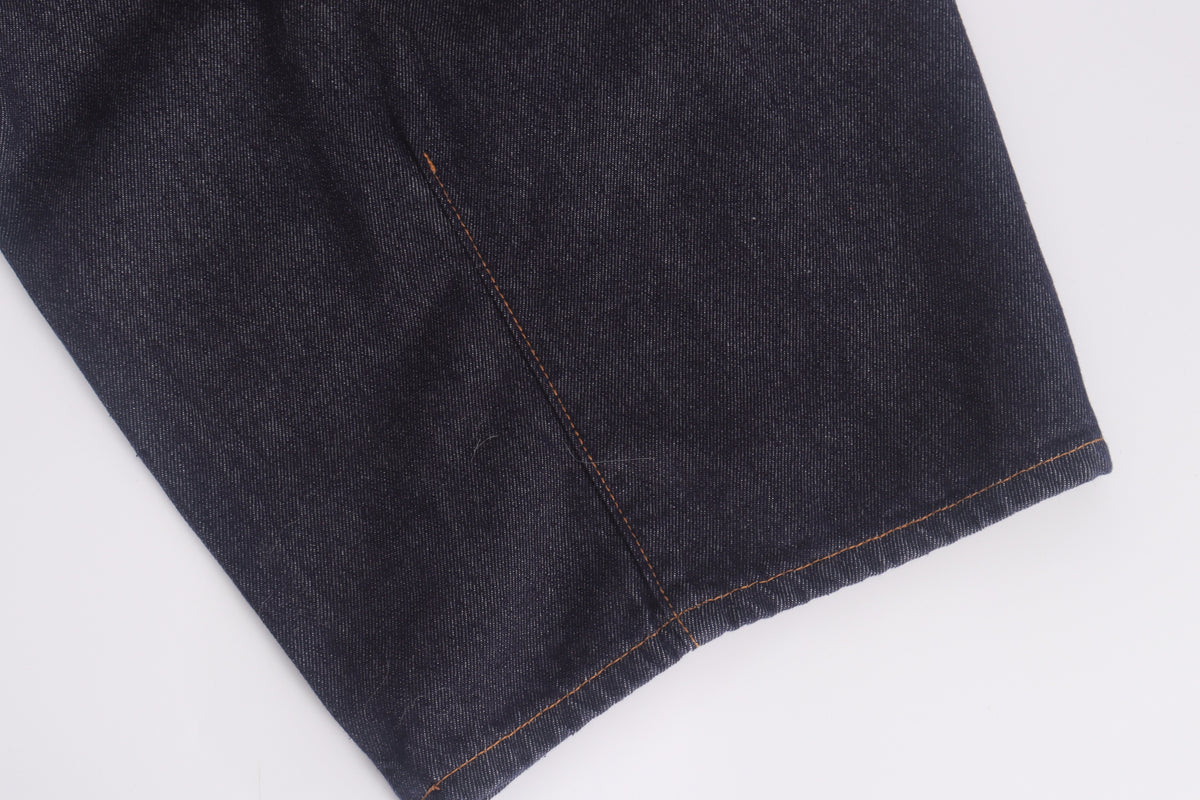 DONOTLOGO Retro Military Aesthetic | Unisex Oversized Balloon Jeans | Raw Indigo Denim with Functional Cargo Pockets & Embroidered Back Logo