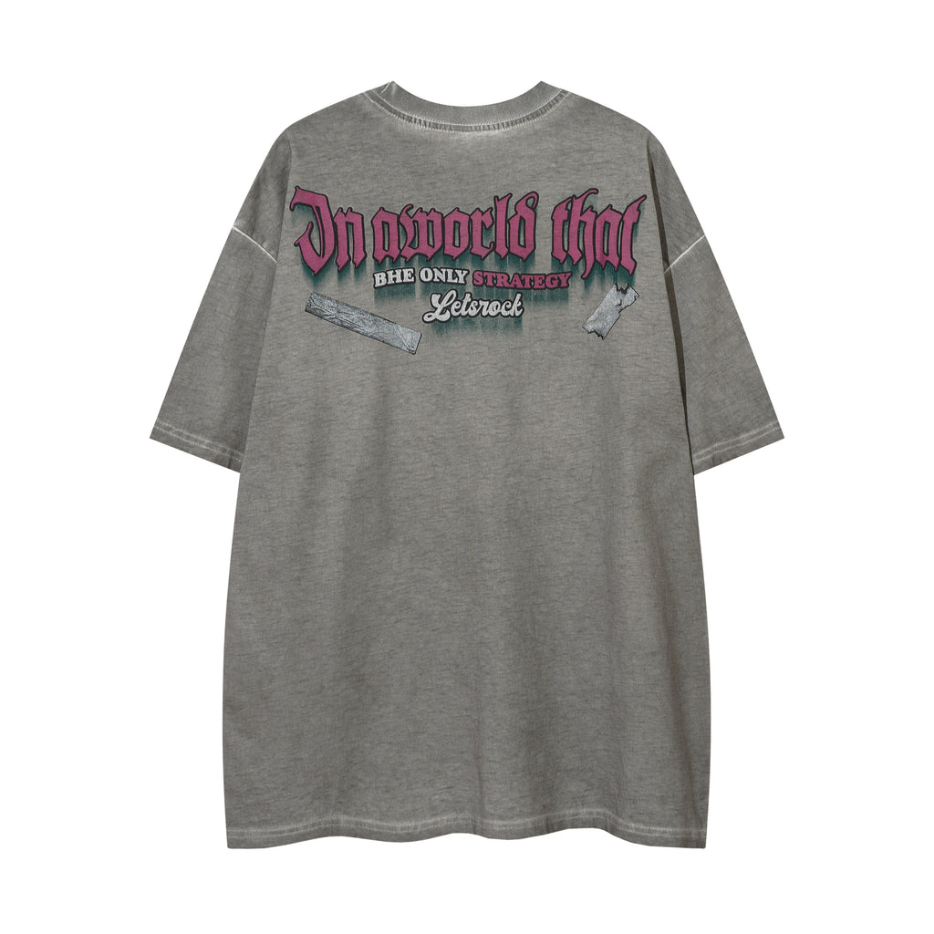 DONOTLOGO Heavy Acid Washed Graphic Tee | Unisex Y2K Oversized Streetwear Top | Retro High Street Summer Shirt