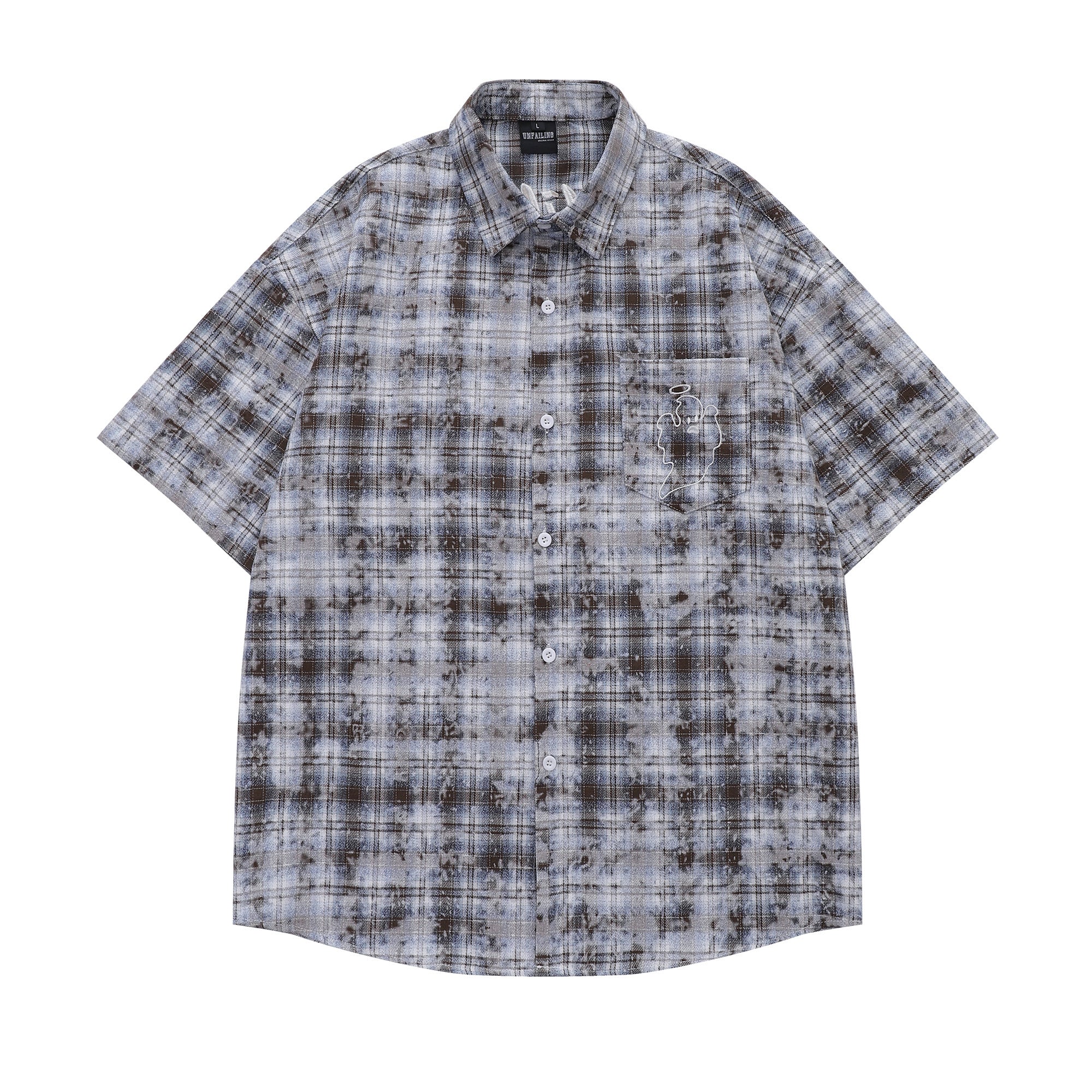 Unisex Color-Contrast Embroidery Tee