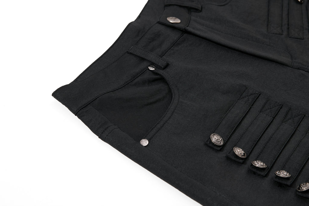 DONOTLOGO Heavy Studded Wide-Leg Denim | Unisex Y2K Punk Rock Rivet Jeans | Vintage Black High Street Oversized Trousers