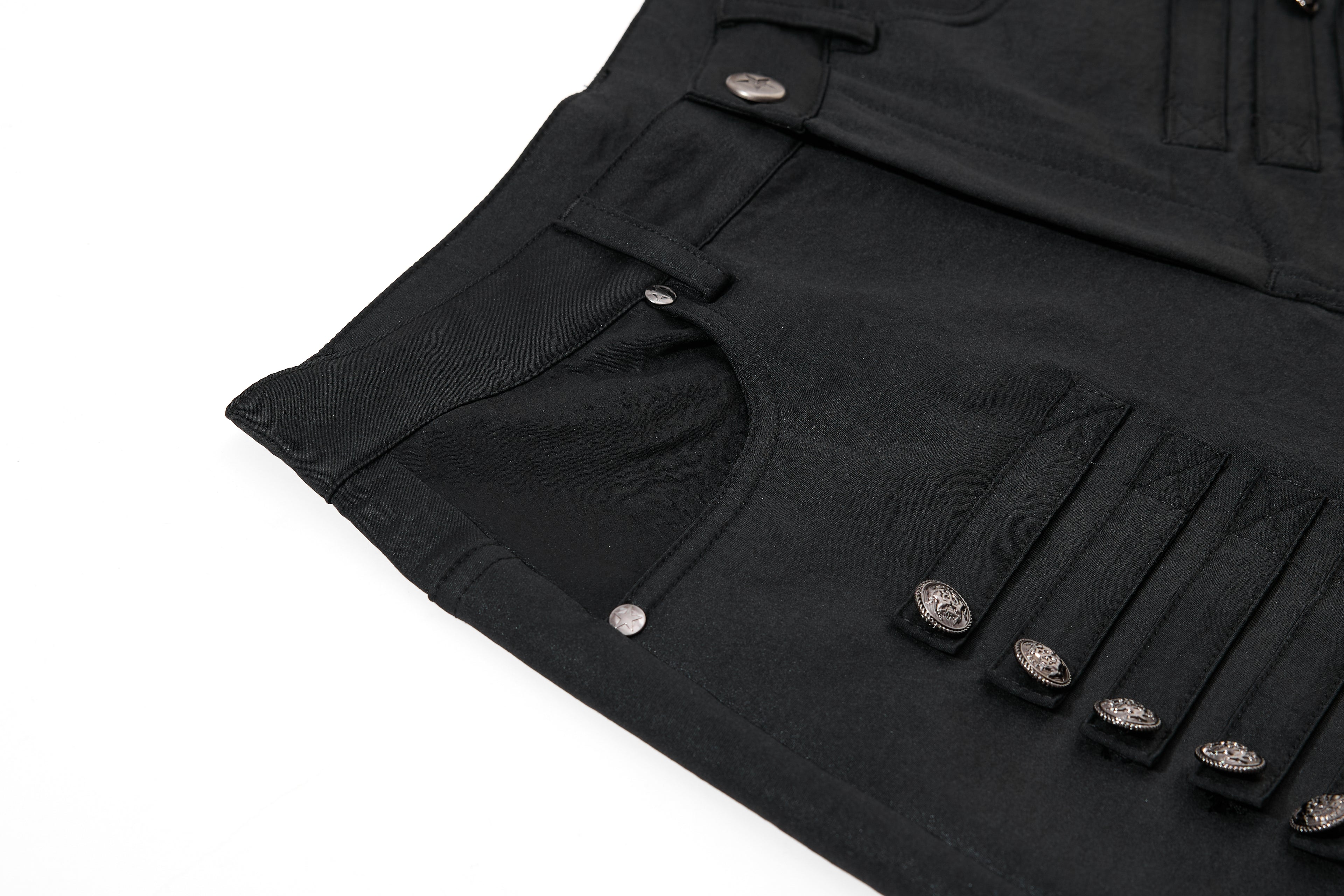 DONOTLOGO Heavy Studded Wide-Leg Denim | Unisex Y2K Punk Rock Rivet Jeans | Vintage Black High Street Oversized Trousers