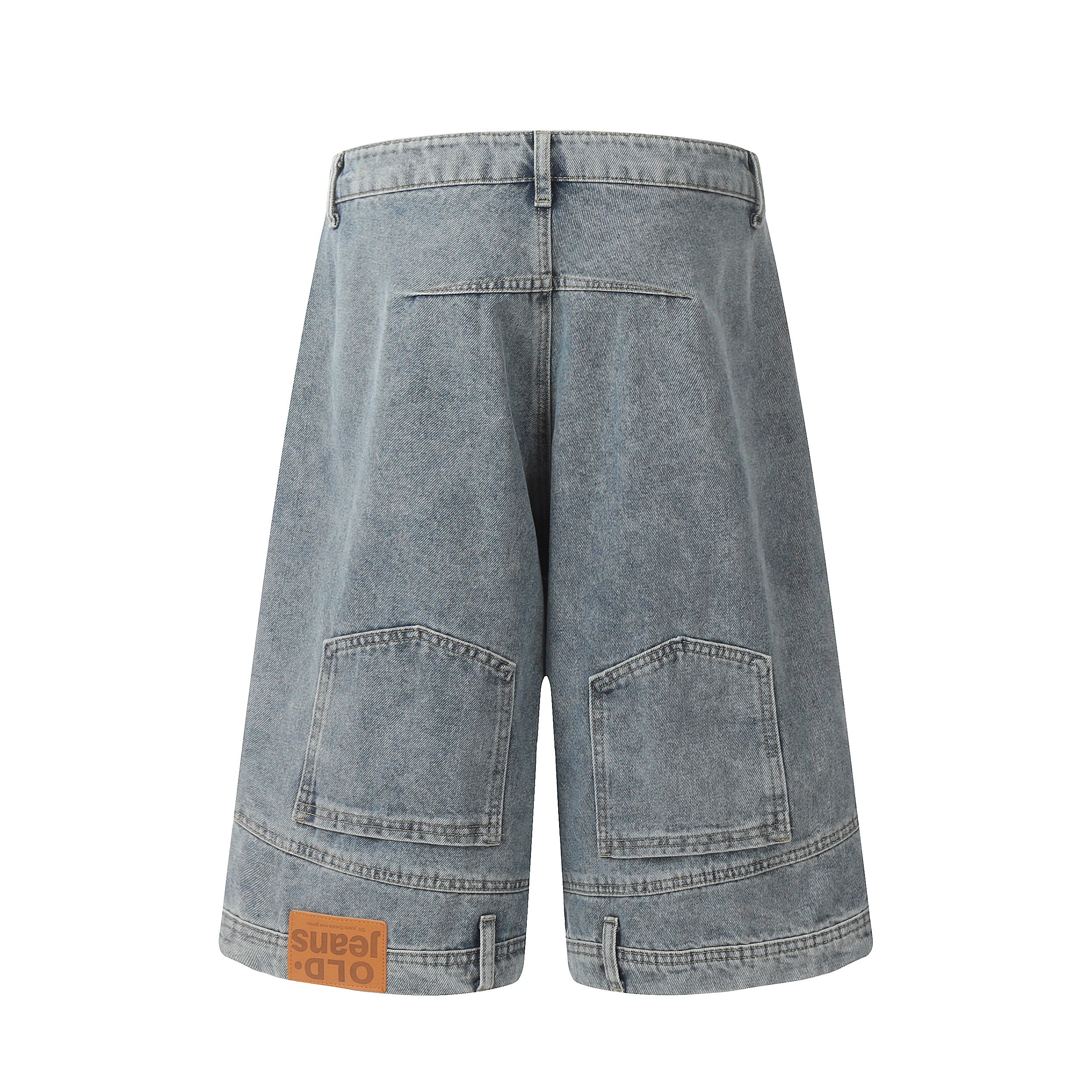 DONOTLOGO Sun-Faded Baggy Denim Jorts - Unisex Vintage Washed Streetwear Shorts - Edgy Oversized Bottom with Raw Hem & Distressed Pockets