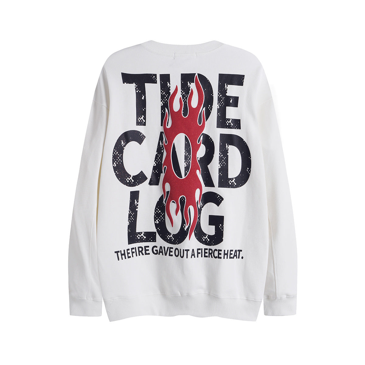 Unisex Arrival Casual Vintage 3D Flame Letter Print Unisex Crewneck Sweatshirt
