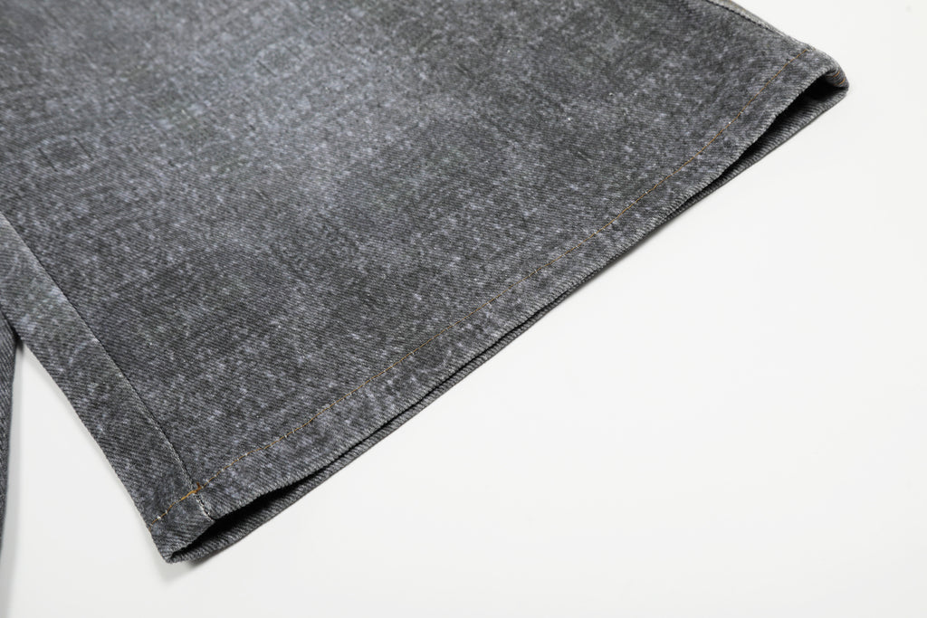 Unisex Vintage Chain Print Denim Jeans