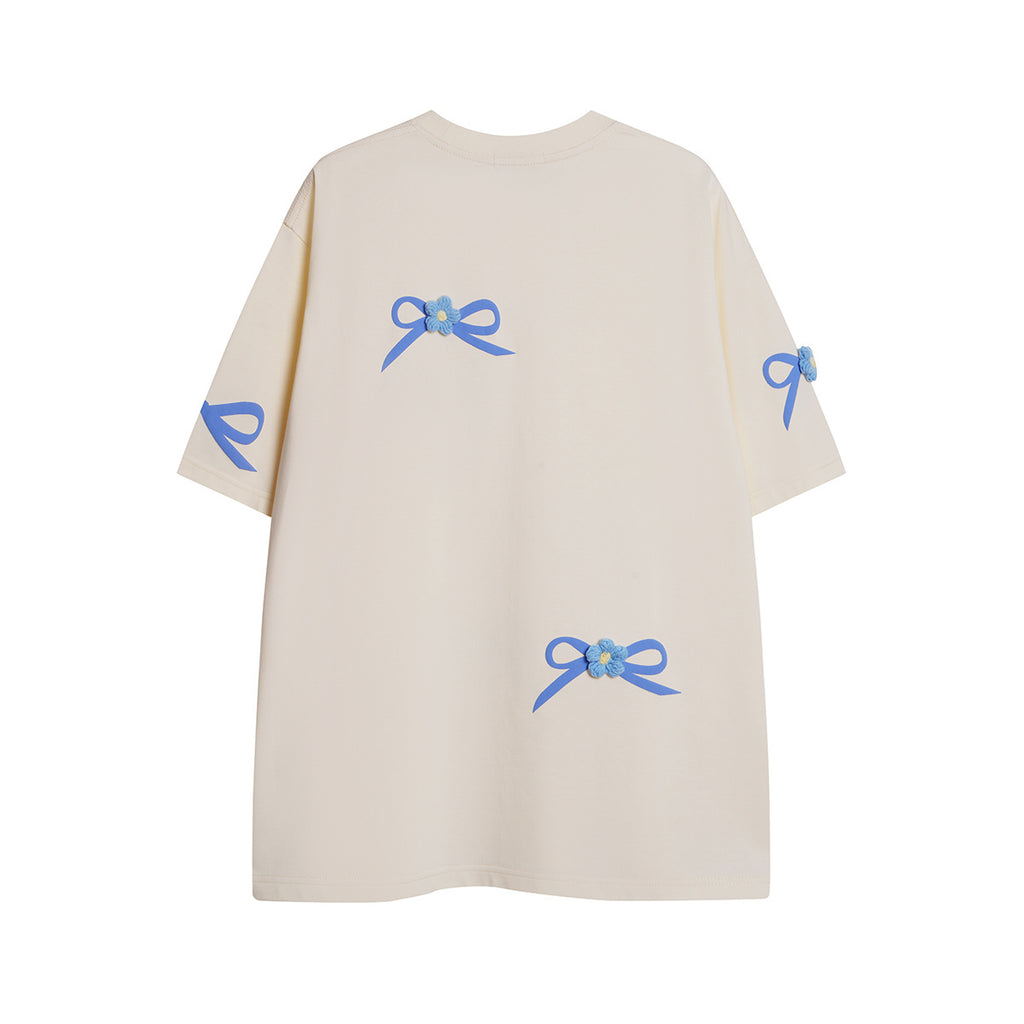 Unisex Bow Accent Short Sleeve Tee
