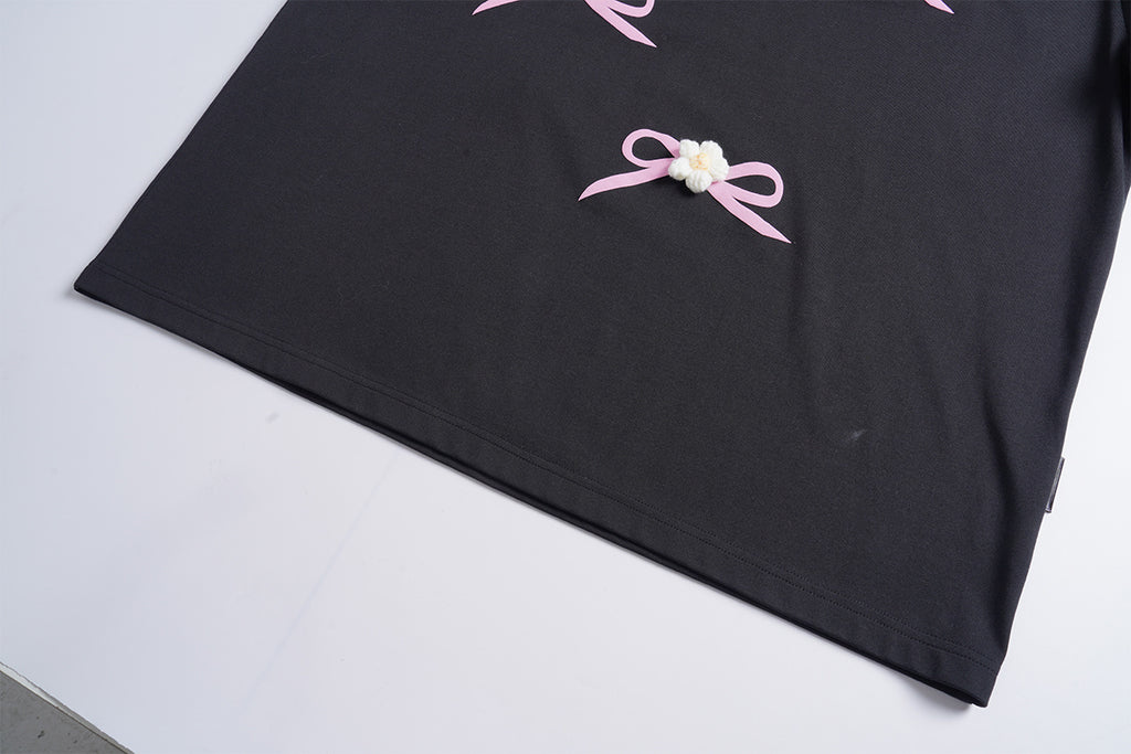 Unisex Bow Accent Short Sleeve Tee