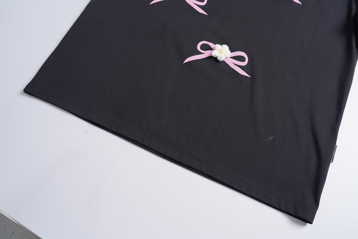 Unisex Bow Accent Short Sleeve Tee
