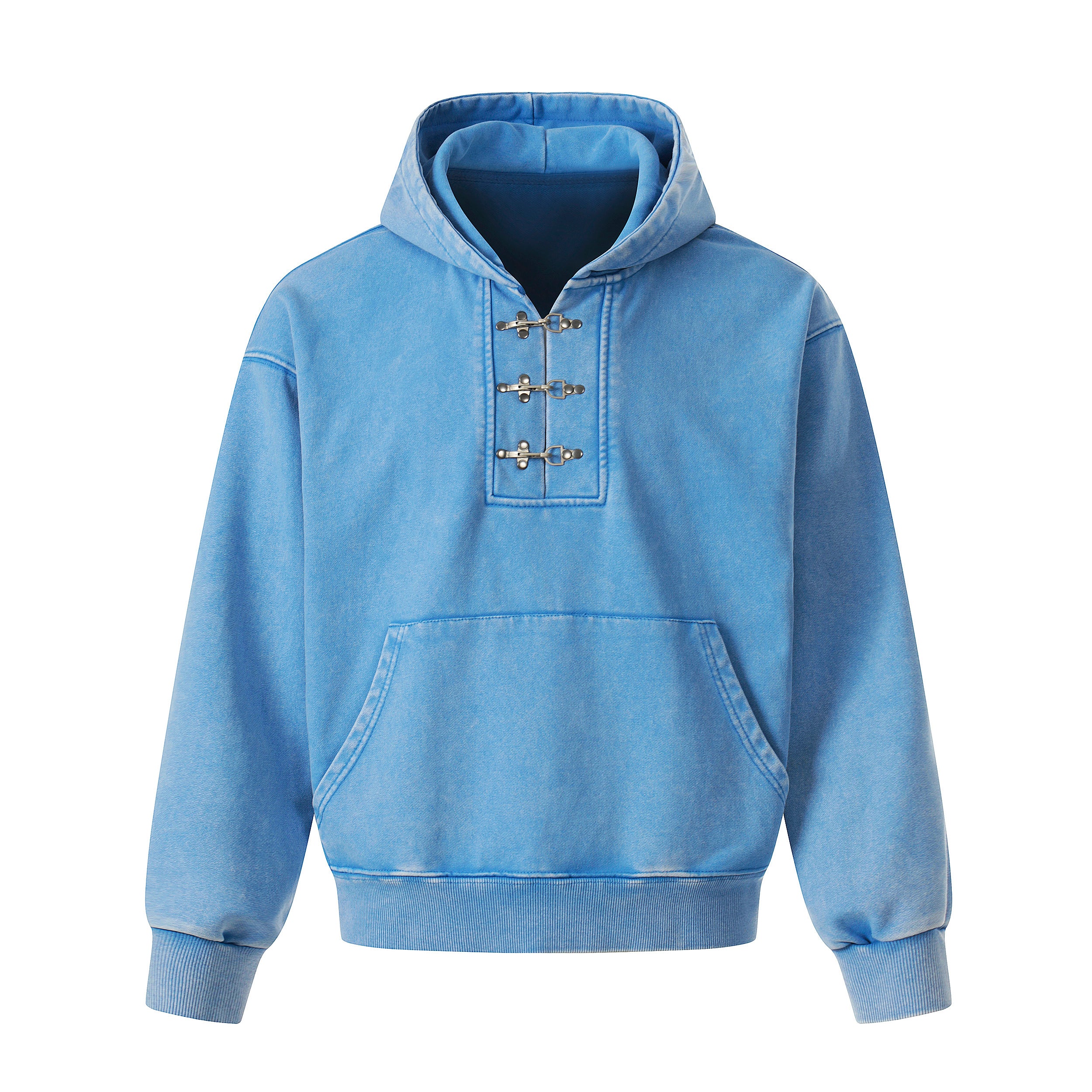 Unisex Lobster Clasp Washed Distressed Hoodie