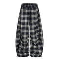 DONOTLOGO Urban Streetwear Collection | Unisex Relaxed Silhouette Plaid Pants | Bold Checkered Motif & Soft Cotton Knit Fabric
