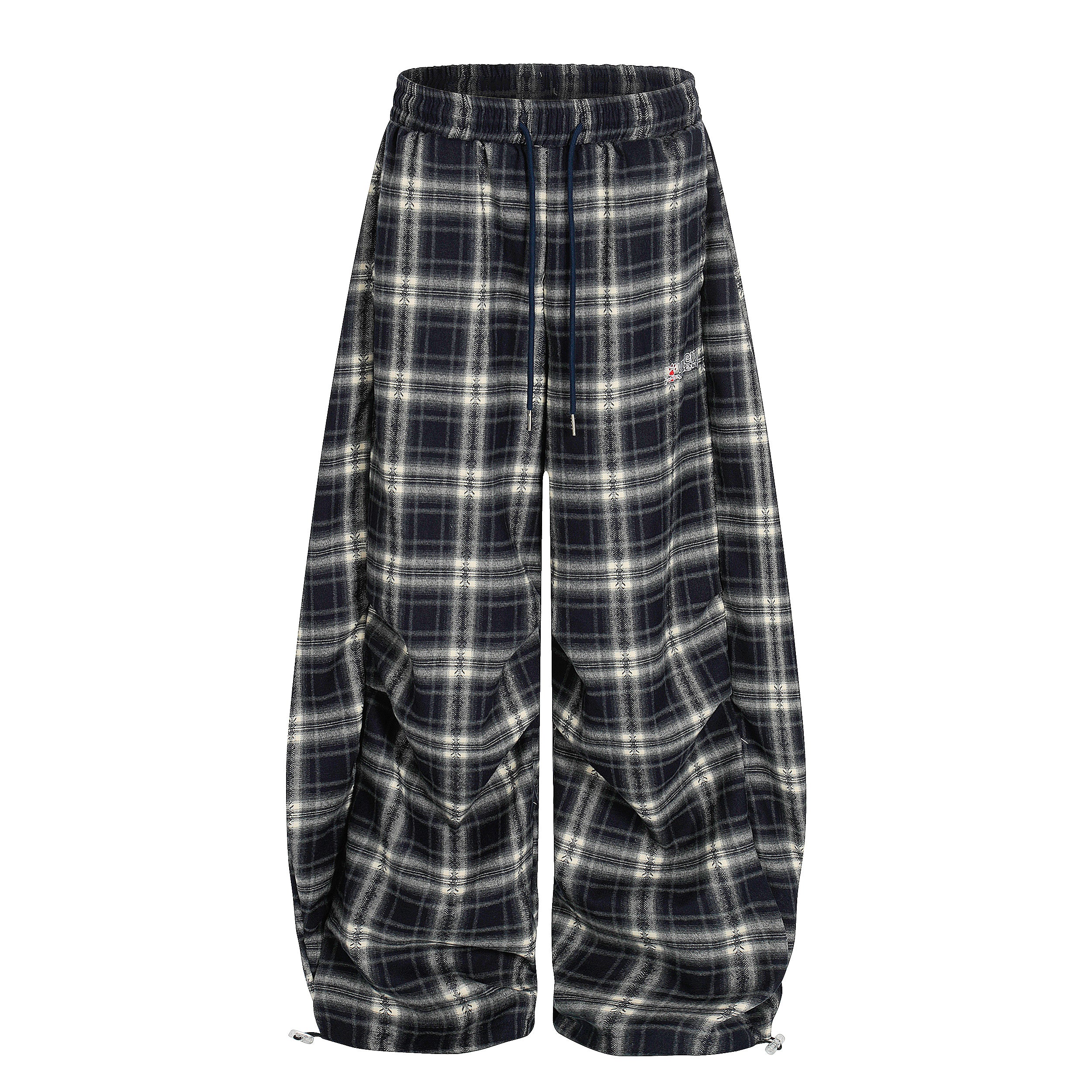 DONOTLOGO Urban Streetwear Collection | Unisex Relaxed Silhouette Plaid Pants | Bold Checkered Motif & Soft Cotton Knit Fabric