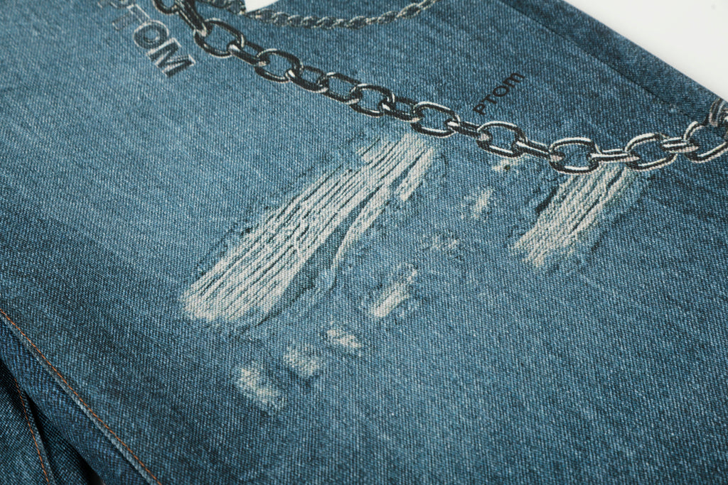 Unisex Vintage Washed Distressed Jeans