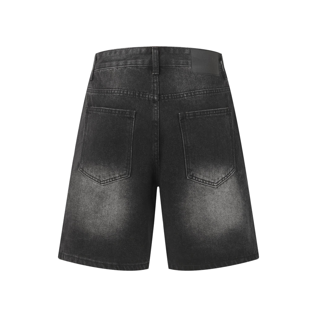 DONOTLOGO Urban Edge Collection | Unisex Relaxed Fit Denim Shorts | Bold Cat Whisker Seaming & Faded Wash Finish with Classic Cotton Denim Fabric