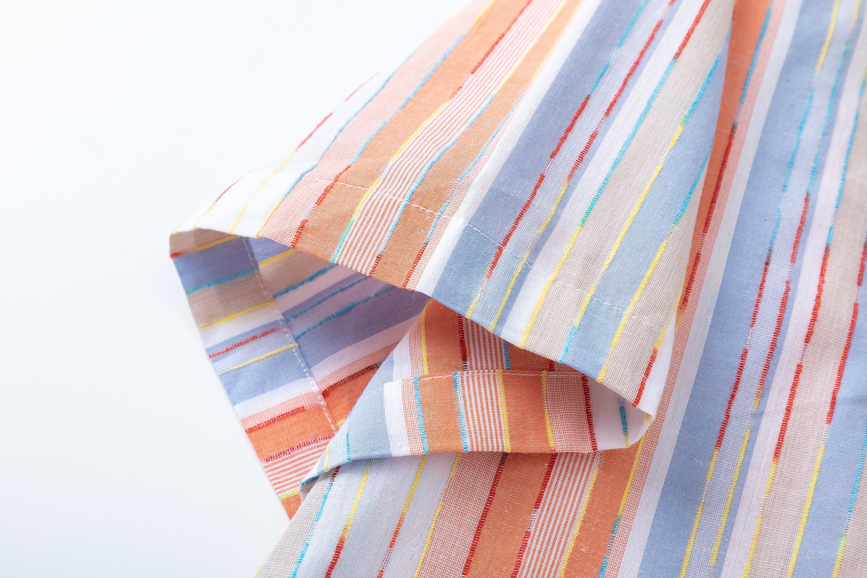 DONOTLOGO “Colorful Summer” Striped Shirt | Orange/Blue/Pink Colorblock | Drop Shoulder, Loose Fit | Summer Street Style Must-Have