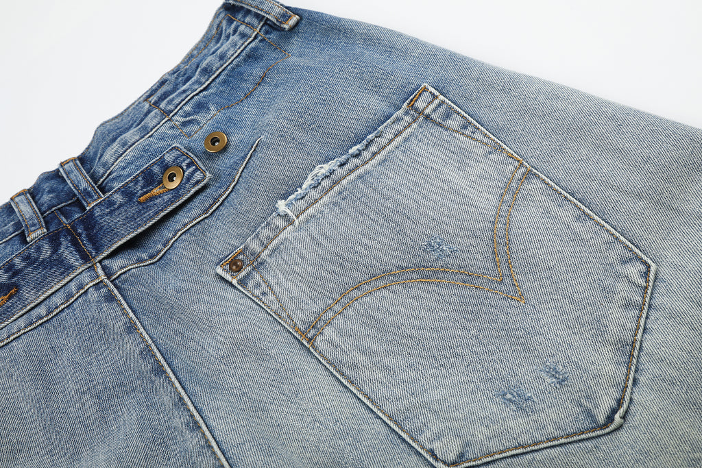 DONOTLOGO Urban Heritage Collection | Unisex Oversized Cropped Denim | Retro Aesthetic High-Rise Wide-Leg Bottoms with Authentic Fade Detail