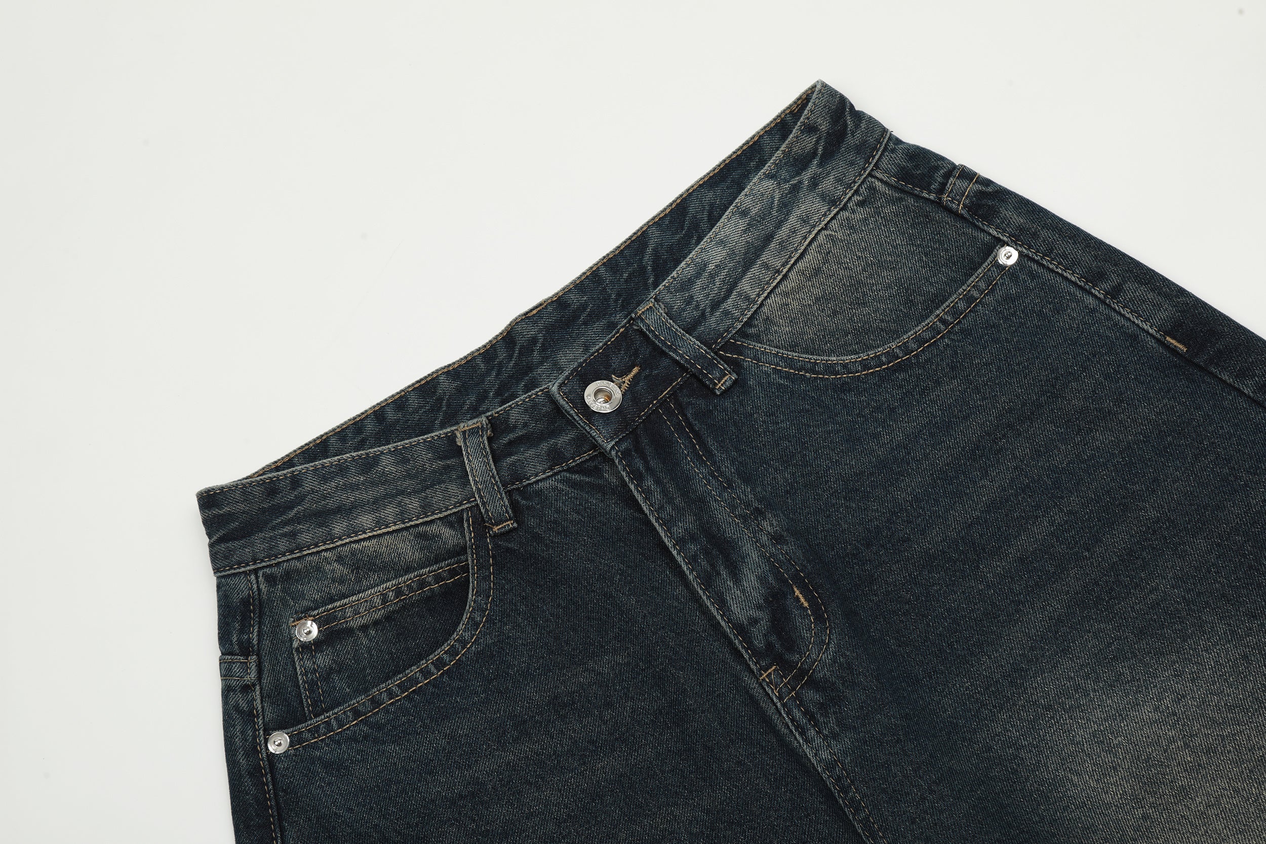 DONOTLOGO Sun-Faded Baggy Denim Jorts - Unisex Vintage Washed Streetwear Shorts - Edgy Oversized Bottom with Raw Hem & Distressed Pockets