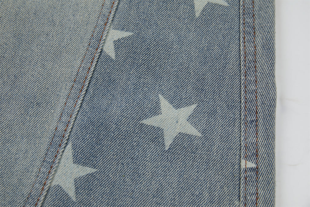 DONOTLOGO Urban Streetwear Collection | Unisex Relaxed Silhouette Jeans | Bold Star Motif & Soft Denim Fabric