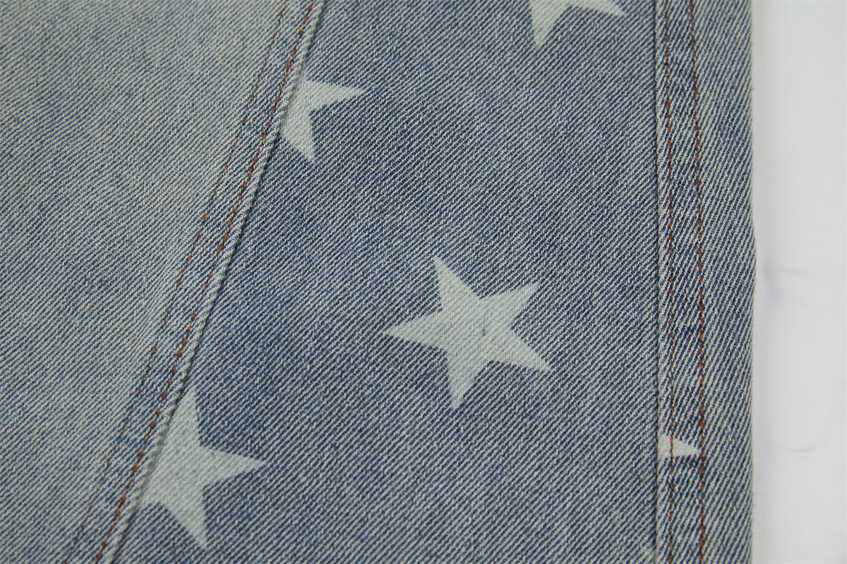 DONOTLOGO Urban Streetwear Collection | Unisex Relaxed Silhouette Jeans | Bold Star Motif & Soft Denim Fabric