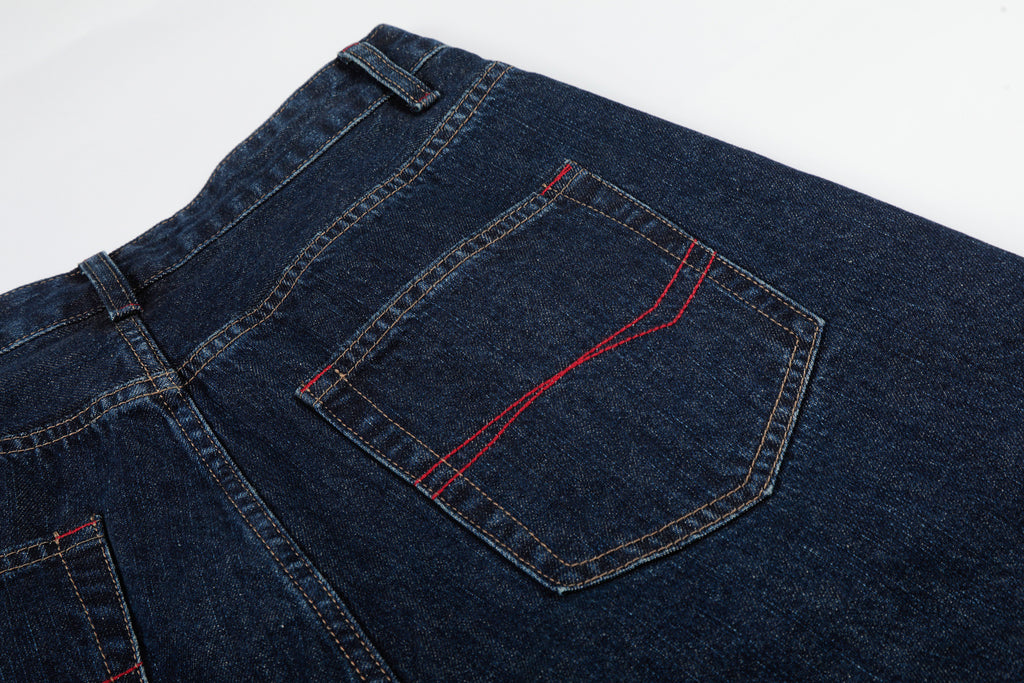 DONOTLOGO Vintage Denim Revival Collection | Unisex Relaxed Fit Patchwork Cropped Pants | Bold Contrast Stitching & Button-Fly Detail with Vintage Wash Finish