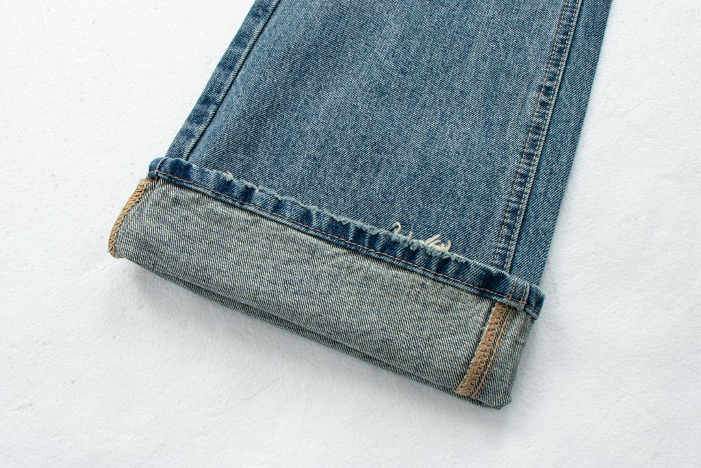 Vintage Washed Ripped Denim Jeans