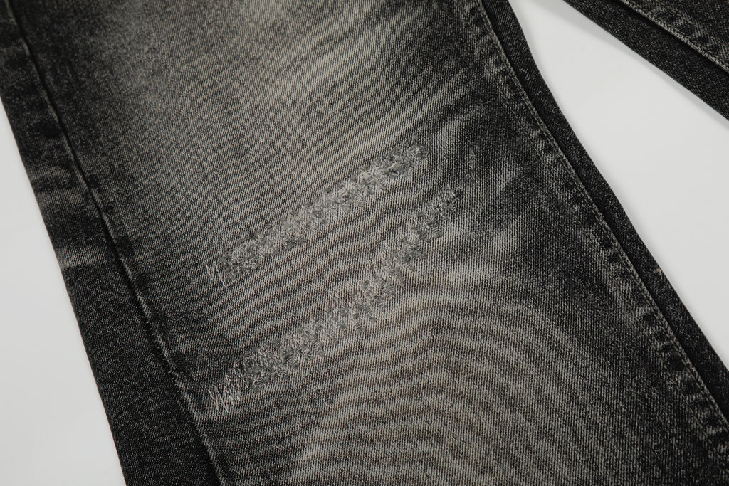 DONOTLOGO Urban Heritage Collection | Unisex Oversized Cat Whisker Denim | Retro Aesthetic High-Rise Wide-Leg Bottoms with Authentic Fade Detail