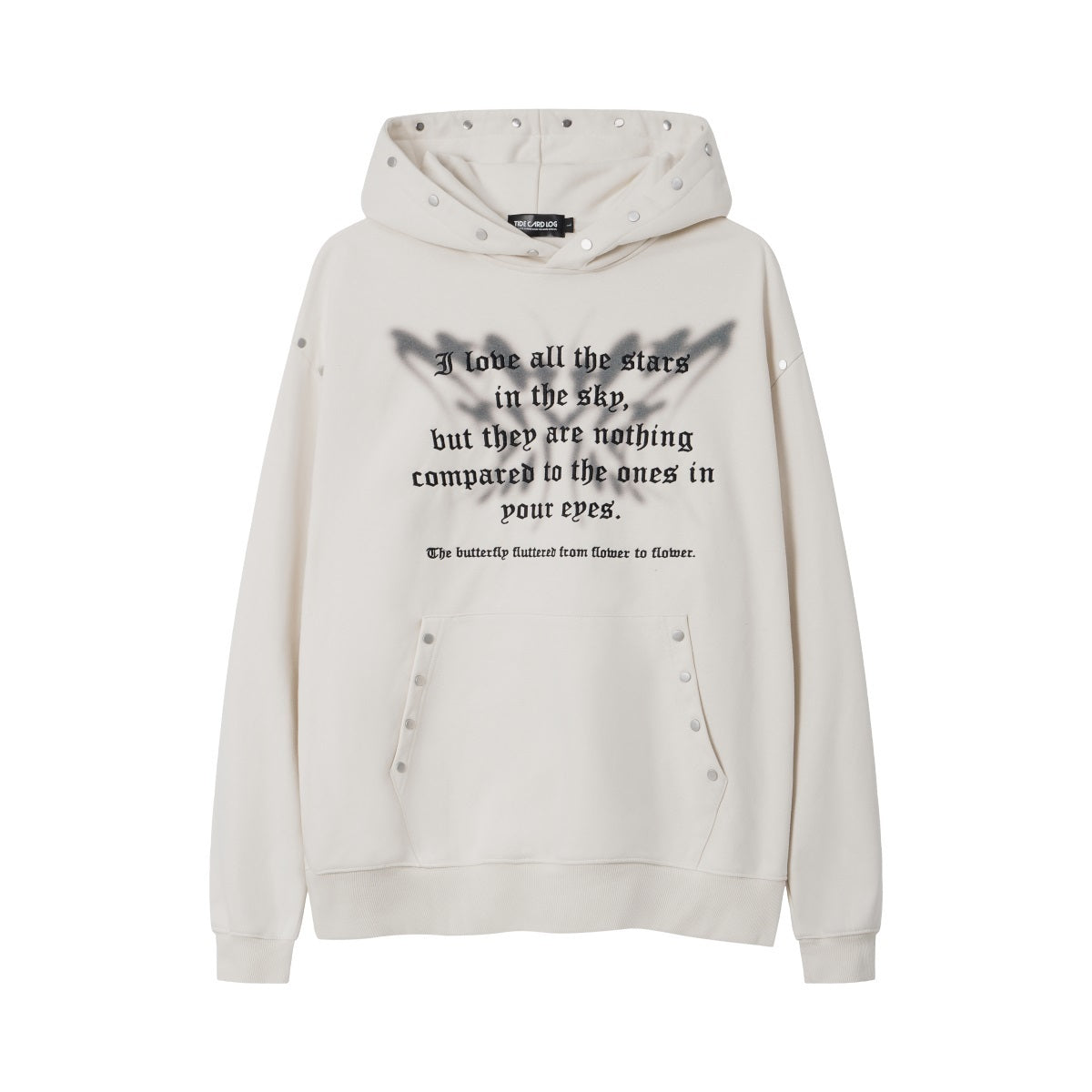 Unisex Streetwear Hip-Hop Letter Graphic Hoodie with Studs