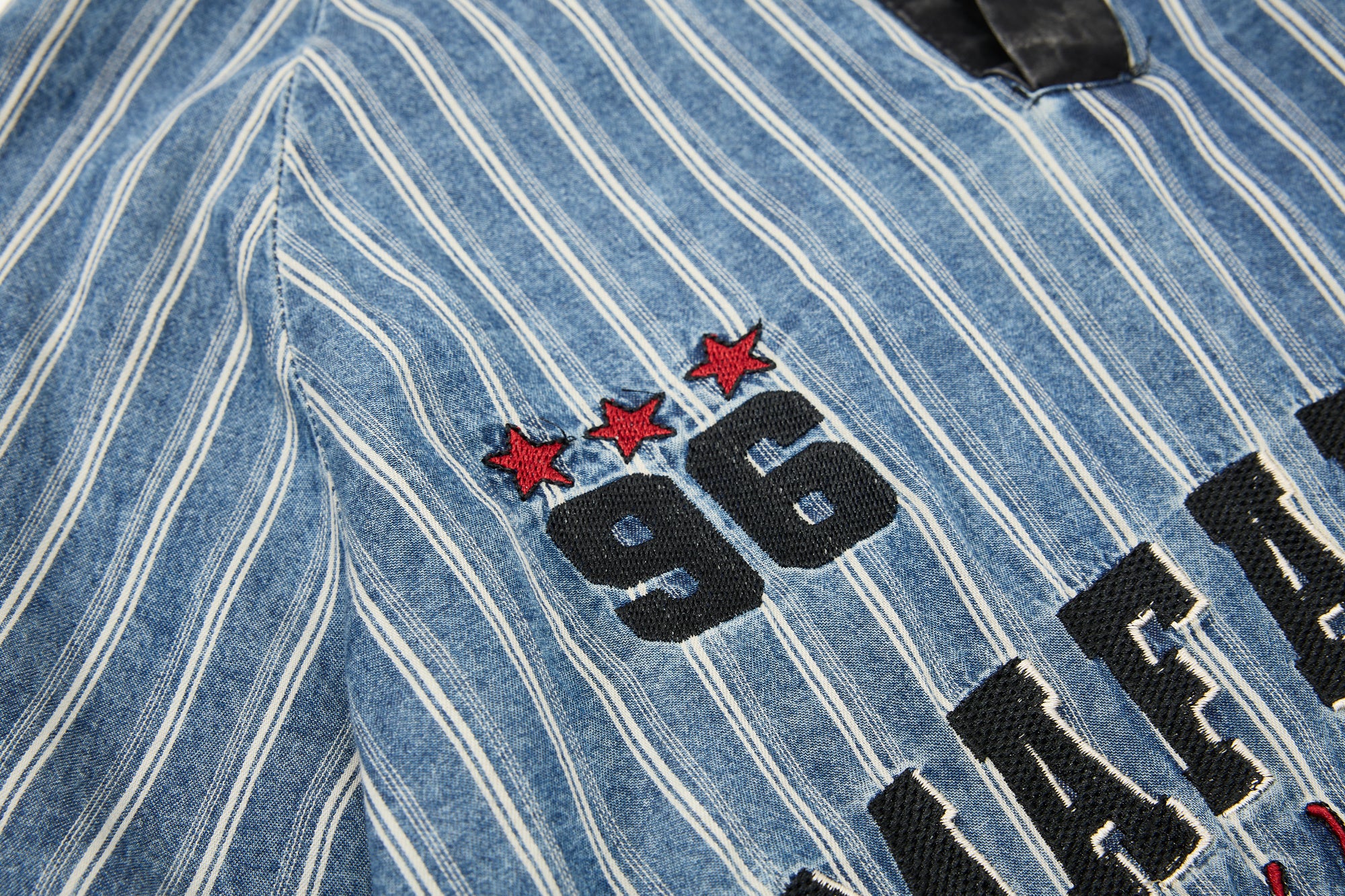 Unisex Vintage Appliqué Letter Striped Tee