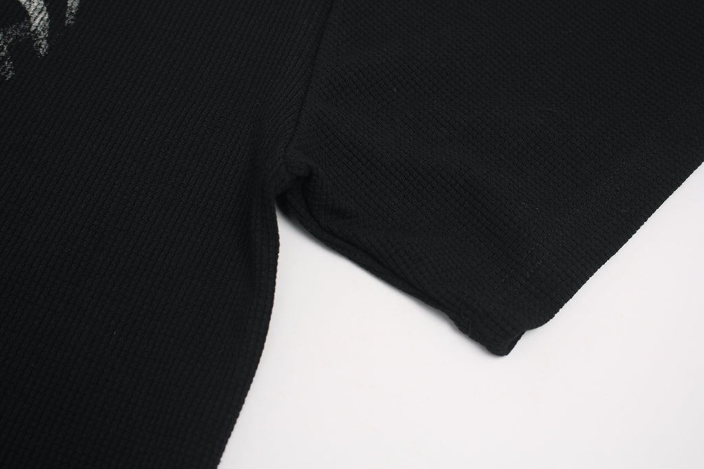 DONOTLOGO Urban Streetwear Collection | Unisex Relaxed Silhouette Tee | Bold Ribcage Motif & Soft Waffle Knit Fabric