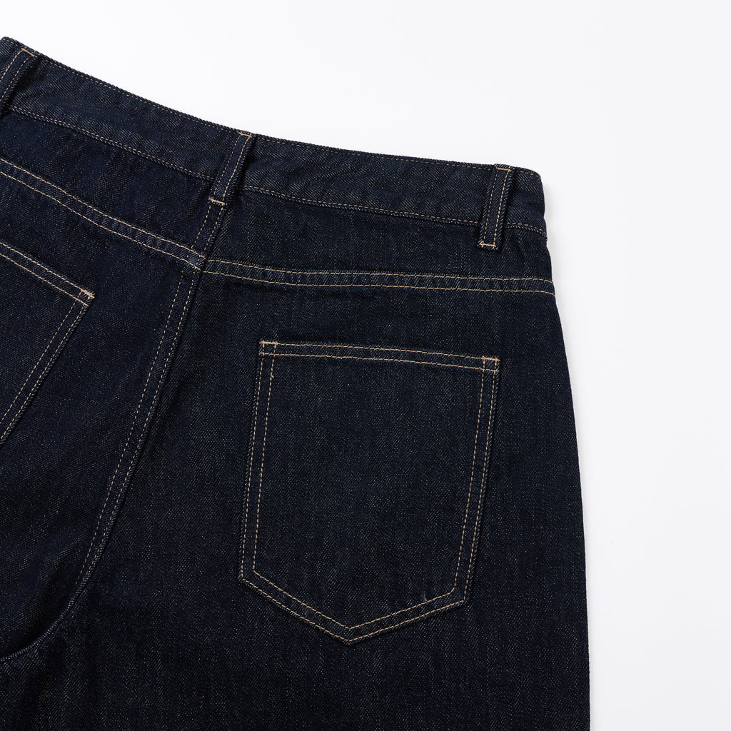 DONOTLOGO Retro Black Raw Denim Shorts | Unisex Y2K Wide Leg Trousers with Minimalist Design | High Street Relaxed Fit Bottoms