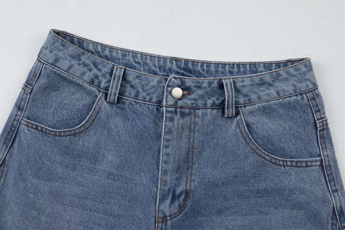 DONOTLOGO Urban Streetwear Collection | Unisex Relaxed Silhouette Jeans | Bold Curved Cut & Soft Denim Fabric