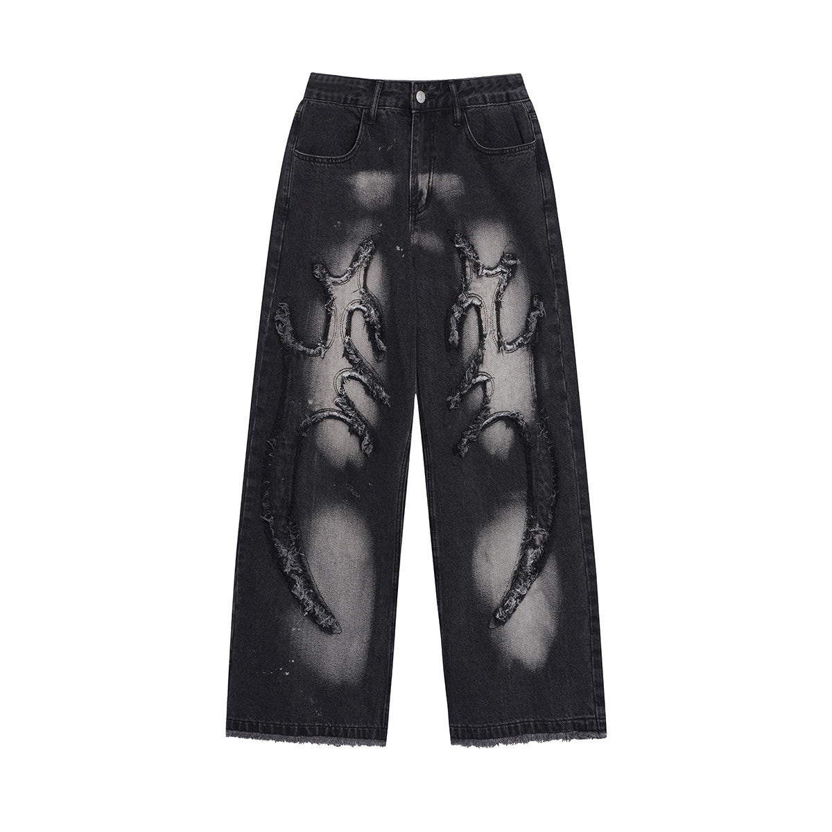 Unisex Letter Print Jeans