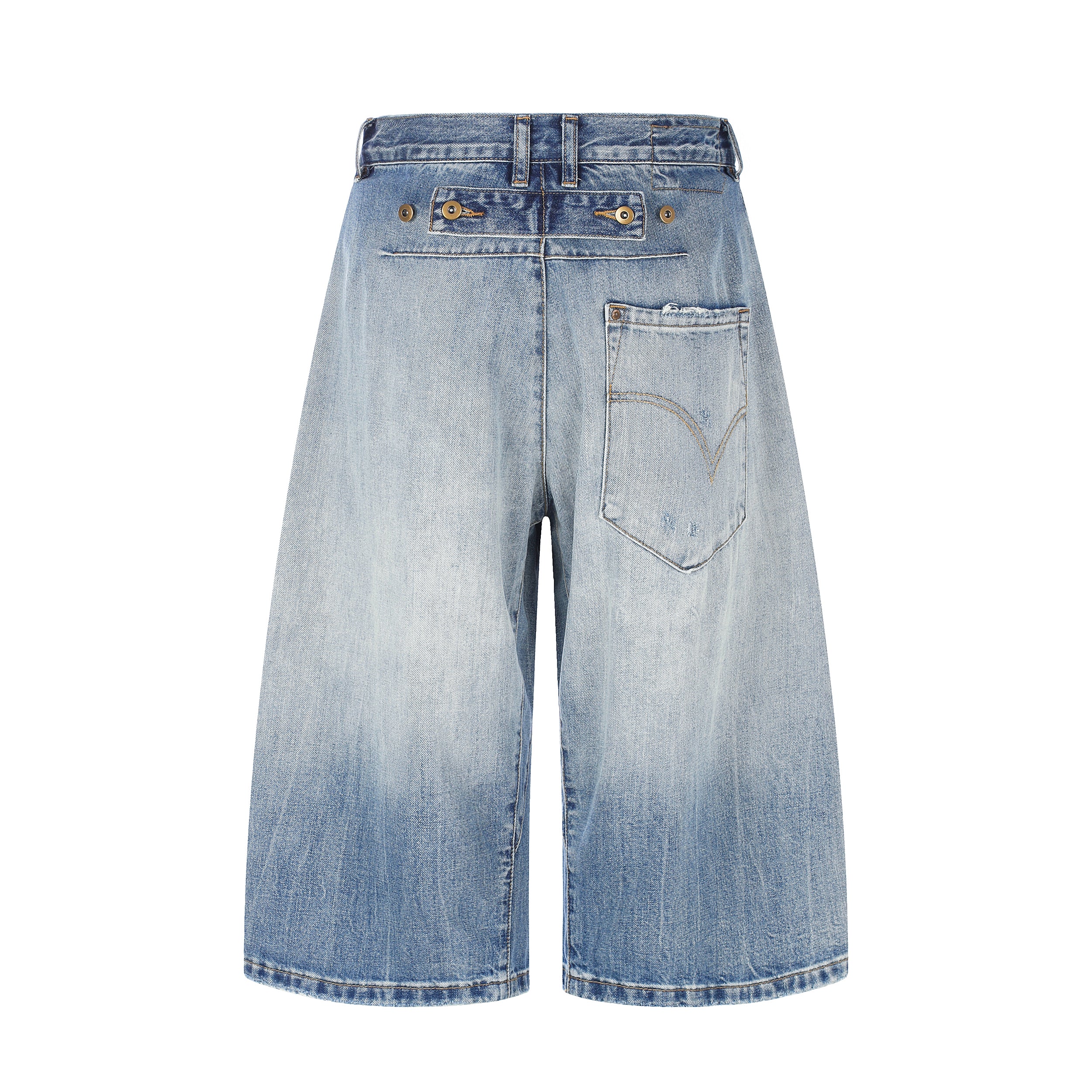 DONOTLOGO Urban Heritage Collection | Unisex Oversized Cropped Denim | Retro Aesthetic High-Rise Wide-Leg Bottoms with Authentic Fade Detail