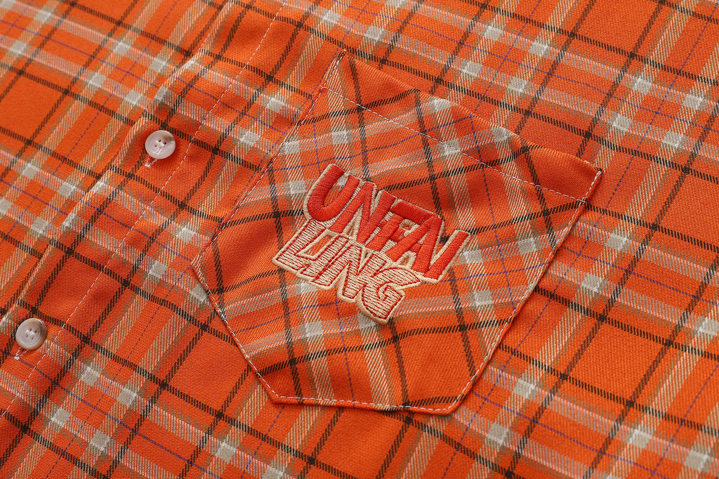 Unisex Striped Check Embroidered Tee