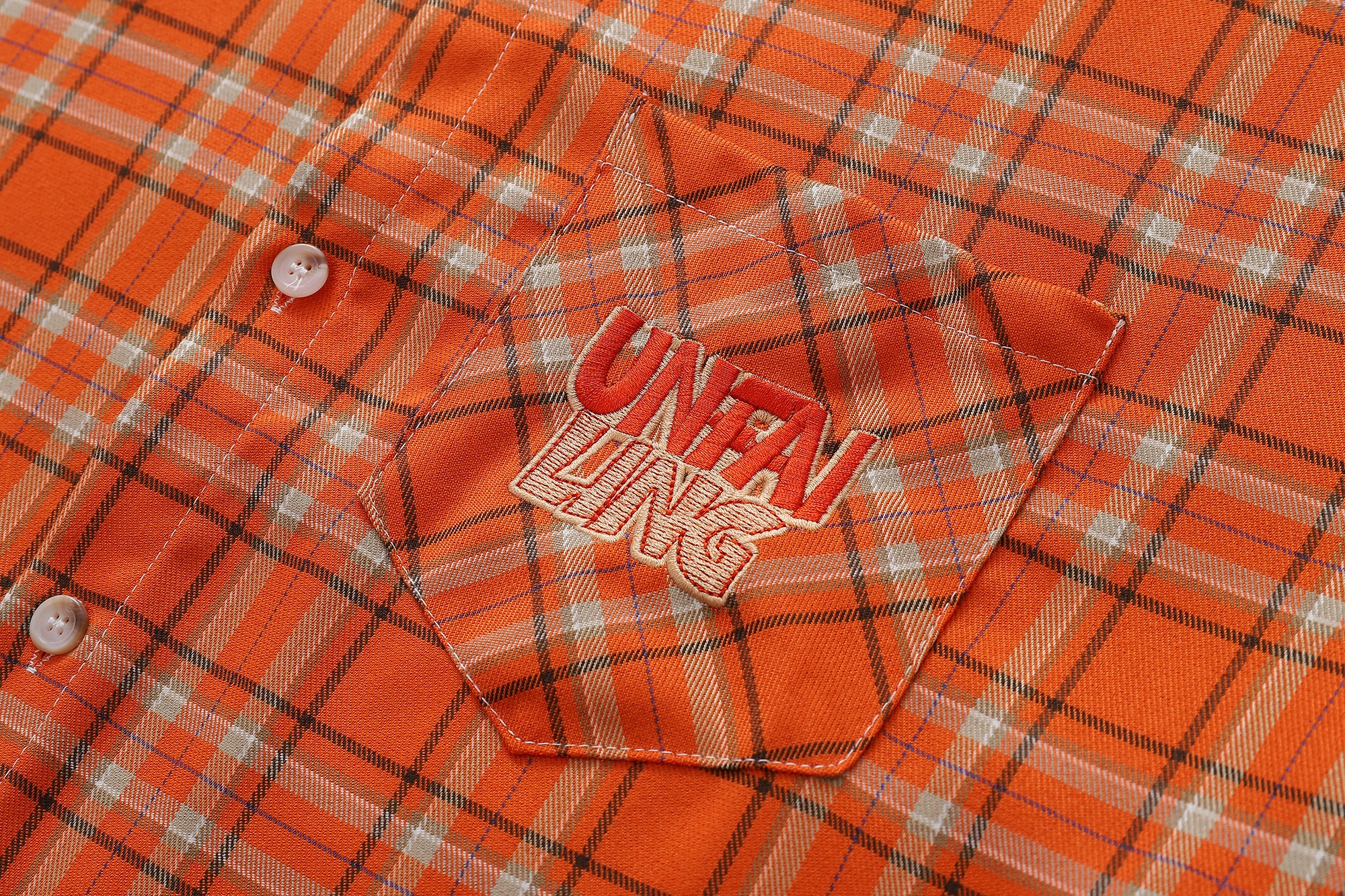 Unisex Striped Check Embroidered Tee