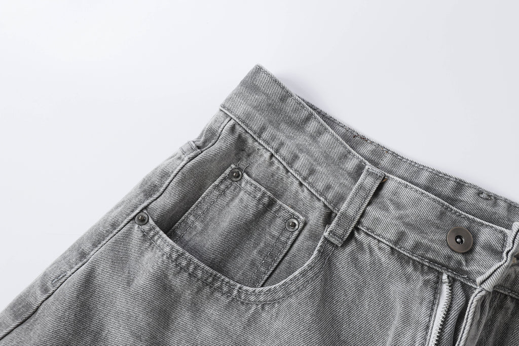 DONOTLOGO Urban Edge Collection | Unisex Relaxed Fit Denim Shorts | Bold Acid Wash Finish & Vintage Leather Patch with Classic Cotton Denim Fabric