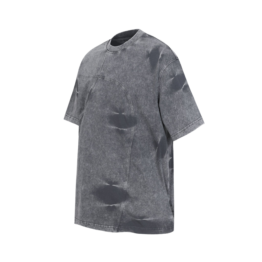 DONOTLOGO Urban Workwear Collection | Unisex Relaxed Fit Tee | Bold Panel Construction & Vintage Wash Motif with Soft Heavyweight Cotton