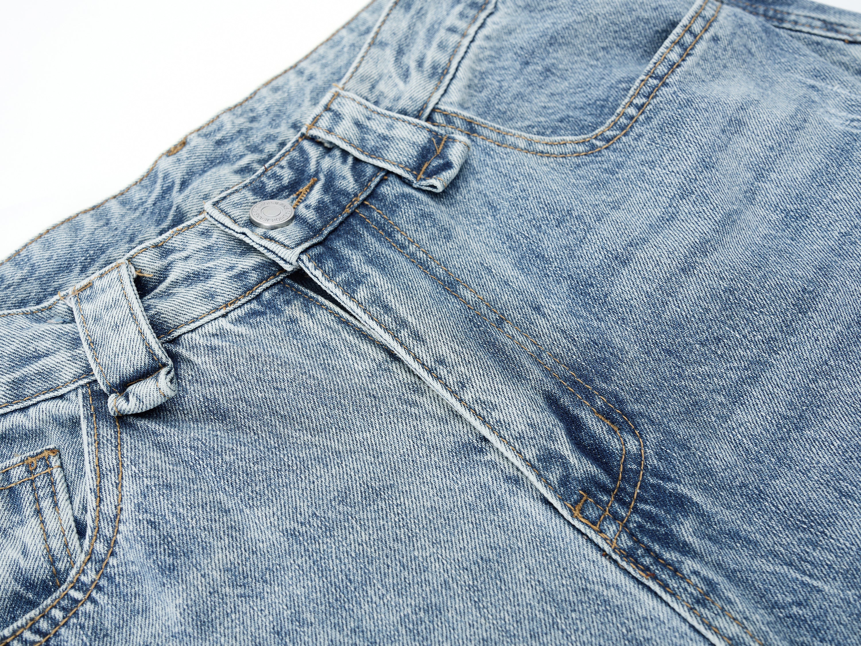 DONOTLOGO Oversized Light Wash Denim Shorts - Unisex Baggy Jorts with Vintage Fade - Edgy Streetwear Bottom with Wide Leg Silhouette & Raw Hem