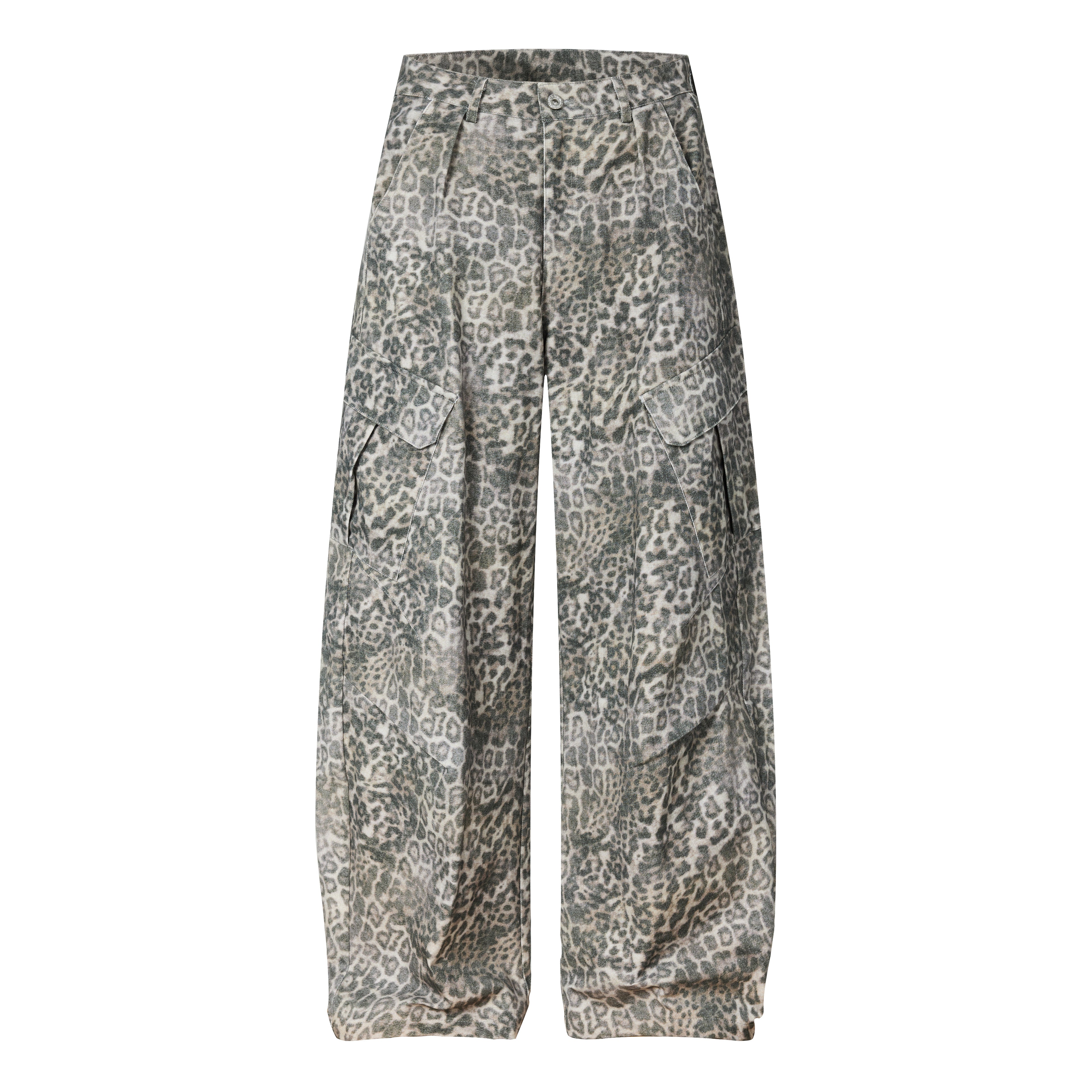 Unisex Leopard Print Cargo Pants