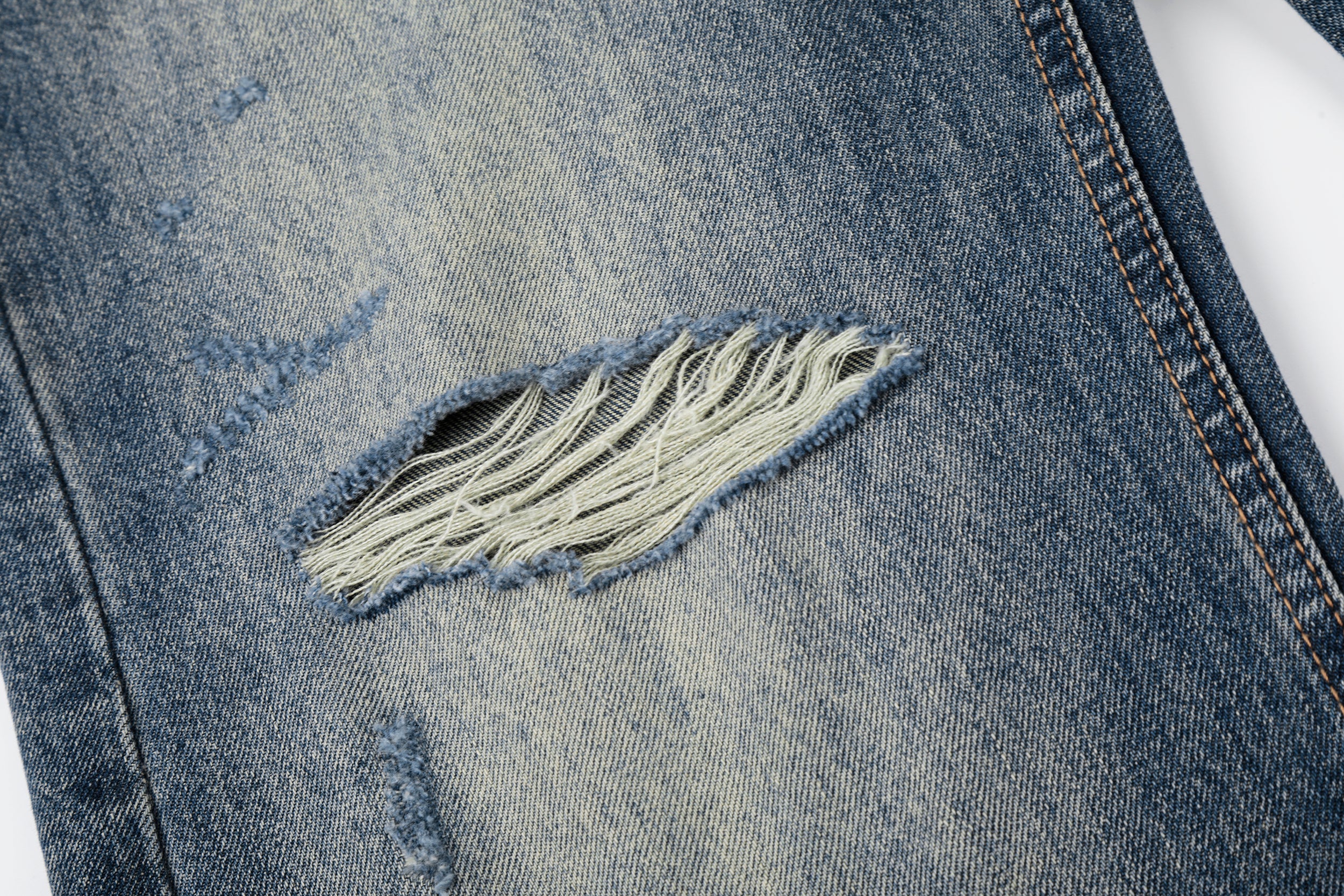 DONOTLOGO Urban Heritage Collection | Unisex Oversized Cat Whisker Ripped Denim | Retro Aesthetic High-Rise Wide-Leg Bottoms with Authentic Fade Detail