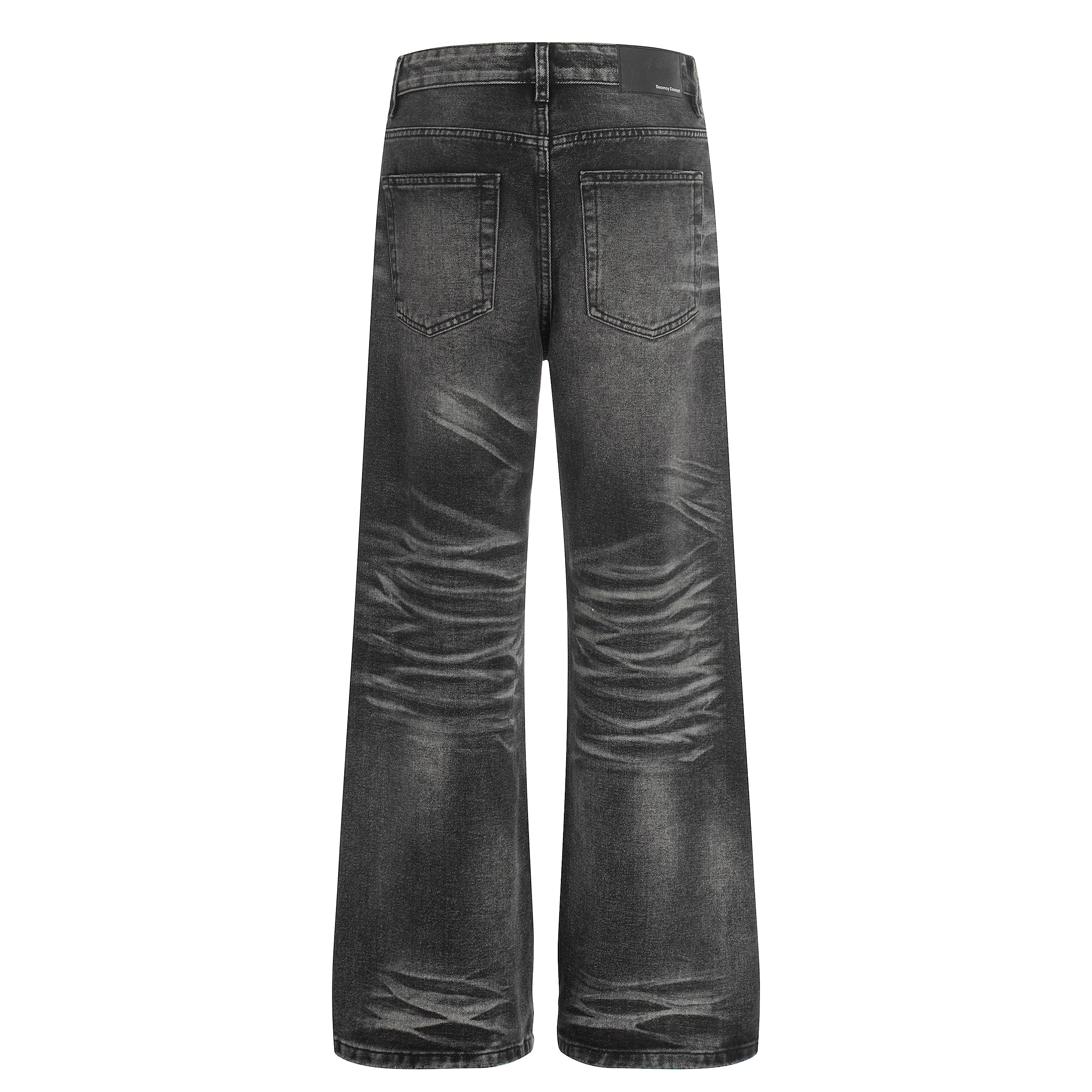 DONOTLOGO Urban Heritage Collection | Unisex Oversized Cat Whisker Denim | Retro Aesthetic High-Rise Wide-Leg Bottoms with Authentic Fade Detail