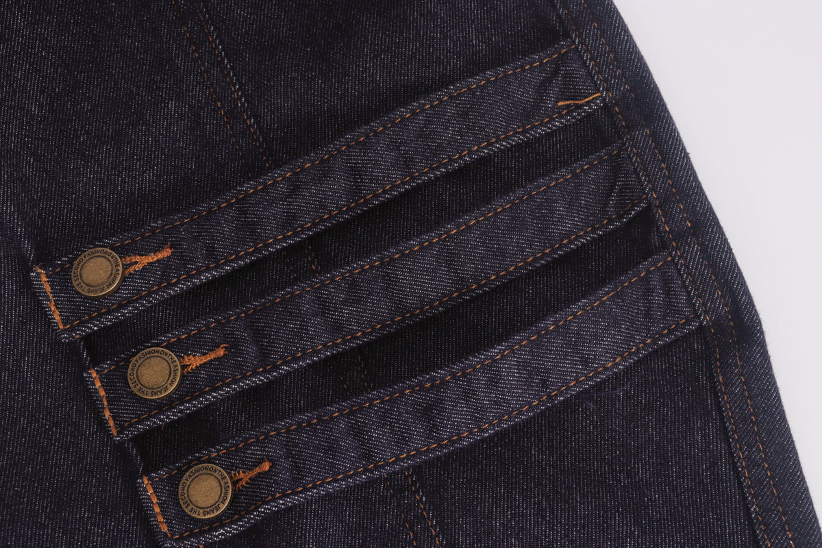 DONOTLOGO Retro Military Aesthetic | Unisex Oversized Balloon Jeans | Raw Indigo Denim with Functional Cargo Pockets & Embroidered Back Logo