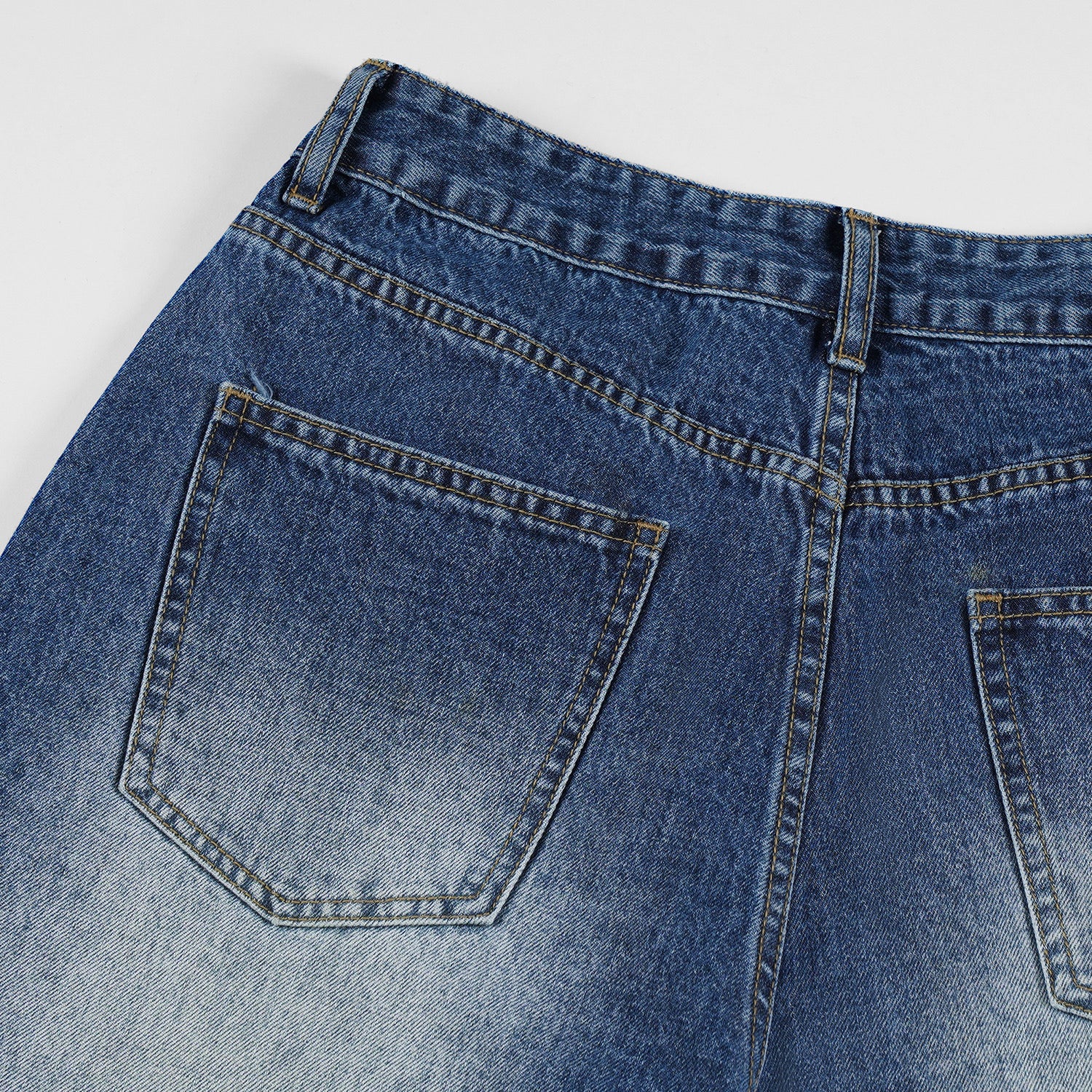 DONOTLOGO Heavy Cat Whisker Washed Wide-Leg Denim | Unisex Y2K Oversized 7-Inch Trousers | Vintage High Street Baggy Shorts