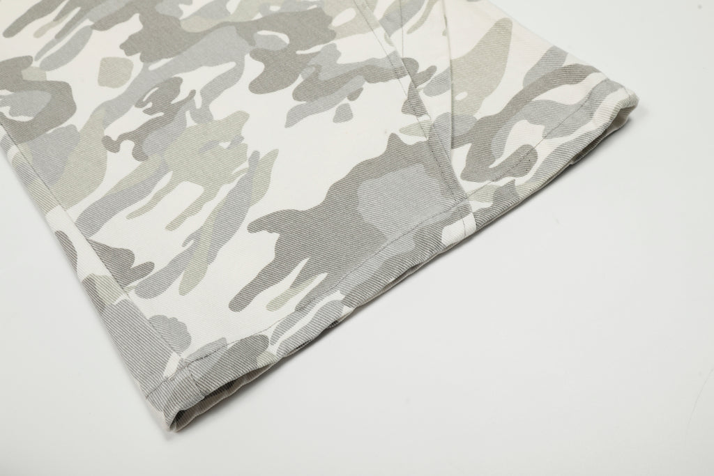 Unisex Distressed Snow Camo Pants